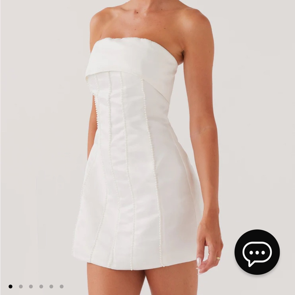 Peppermayo White Pearl Mini Dress
